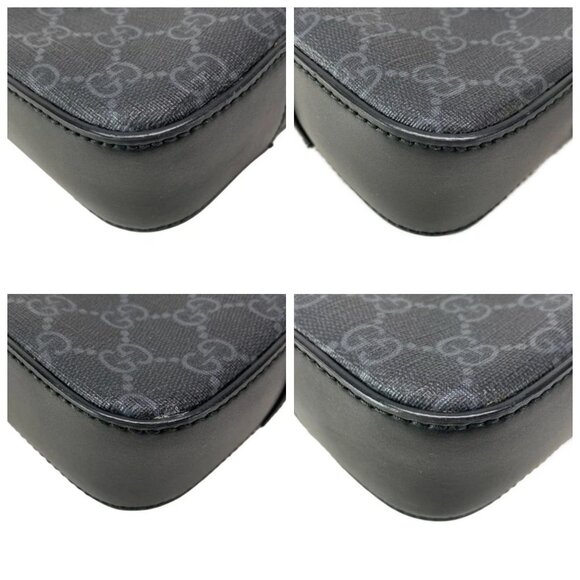 GUCCI GG Supreme Messenger Bag Black Gray Multi PVC Leather - 762-073125 - Picture 6 of 14